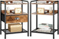 Night Stand Side Table Drawer Nightstand Storage Drawers Bedside Table Metal Shelf Nightstands Bed Side End Tables Living Room Chest Organizer Dresser for Bedroom Dorm Furniture Entryway Table Simple