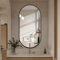 LAIYA 36x22inch Oval Wall Bathroom Mirror with Black Aluminum Frame,Wall Mounted Oval Vanity Mirrors， Explosion-Proof Glass, Waterproof Design, Easy Installation，Horizontally/Vertically