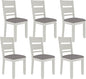 Dining Chairs Set of 6, Solid Wood Farmhouse Chairs with High Back and Upholstered Seat, Easy Assembly for Indoor Home, Dinner, Kitchen, Grey