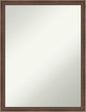 Amanti Art Brown Bathroom Mirror for Over Sink, 26x20 Florence Light Brown Rectangle Vanity Mirror, Medium Casual Frame, Hangs Horizonally and Vertically, Bathroom Wall Decor, Non-Beveled Edge