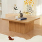 Square Cocktail Living Room Coffee Table Engineered Eco-Friendly Wood Look Laminate Veneer Rustic Farmhouse