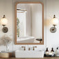 WallBeyond Wood Bathroom Mirrors for Wall Mounted, 24" x 36" Rustic Wood Frame Wall Mirrors Decorative for Living Room or Bedroom Vanity Mirror, Honey-Colored