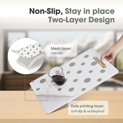 Beautysaid Shelf and Drawer Liner for Kitchen Cabinet, Non Adhesive Non Slip Shelf Paper Waterproof Washable Thickened for Dresser Pantry Shelve Bathroom Protector Liner(Polka Dot,23.6 in x 10 FT)