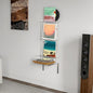 HMYHUM Wall Mounted Acrylic Record Player Stand, Clear Floating Record Player Table with Vinyl Storage, Modern, 15.6" L x 11.6" W x 40.2" H