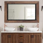 YOSHOOT Rustic Wooden Framed Wall Mirror, Natural Wood and Iron Bathroom Vanity Mirror for Farmhouse Decor, Vertical or Horizontal Hanging, 53" x 28", Brown