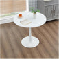 27.3" Tulip Dining Table, White, Perfect for 2-4 People, Mid-Century Modern Style, Round MDF Top with Sturdy Base for Dining Room, Living Room, Cafe