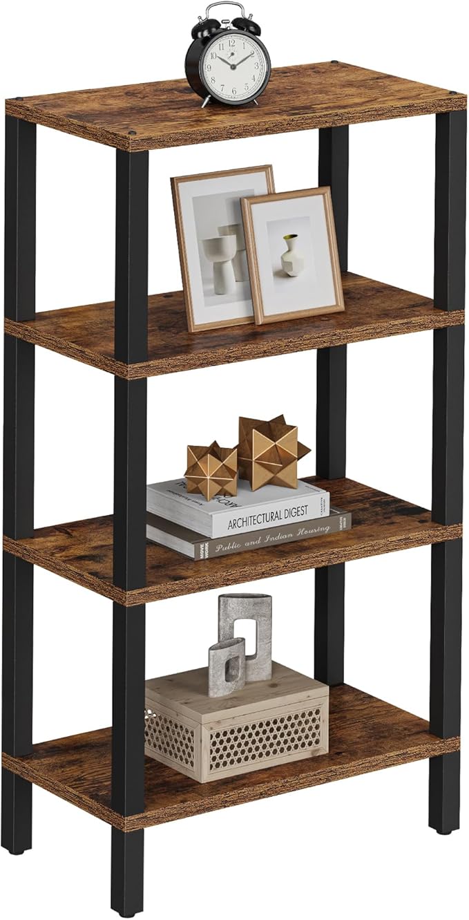TUTOTAK Small Side Table, Narrow End Table, Skinny Sofa Table, Slim Nightstand, Couch Table, Living Room, Bed Room, Brown TB01BB078