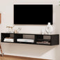 55" Floating TV Stand Modern Floating TV Console Wall Mounted Entertainment Center with Open Storage Cabinet Storage for Living Room Bedroom, Black