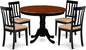 East West Furniture HLAN5-BCH-C 5 Piece Kitchen Table Set for 4 Includes a Round Dining Room Table with Pedestal and 4 Linen Fabric Upholstered Dining Chairs, 42x42 Inch, Black & Cherry