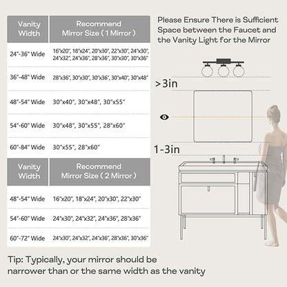 Black Metal Framed Bathroom Mirror for Wall, Brushed Matte Black Rounded Corner Rectangular Bathroom Vanity Mirror, Anti-Rust, Tempered Glass (30" x 36", Black)