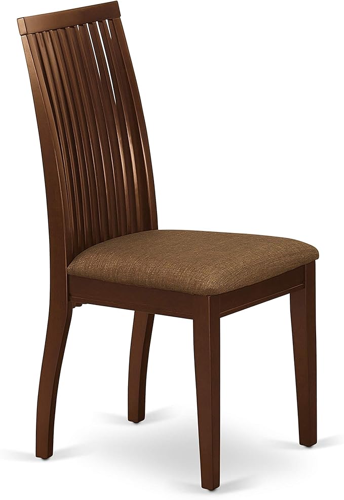East West Furniture CAIP5-MAH-C 5 Piece Kitchen Table & Chairs Set Includes a Rectangle Dining Table and 4 Linen Fabric Dining Room Chairs, 36x60 Inch, Mahogany