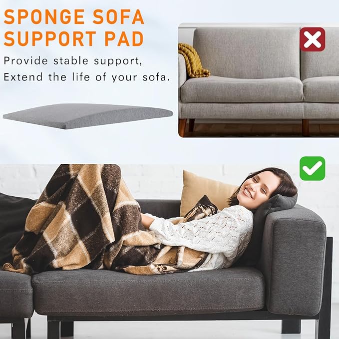 Couch Cushion Support for Sagging Seats, 20" x 20" High-Density Arched Foam, Furniture Seat Under Cushion Sag Repair,3-Pack