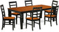 East West Furniture LGPF7-BCH-W 7 Piece Dining Room Furniture Set Consist of a Rectangle Wooden Table with Butterfly Leaf and 6 Kitchen Dining Chairs, 42x84 Inch, Black & Cherry