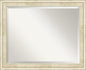 Amanti Art White Bathroom Mirror for Over Sink, 27x33 Country White Wash Rectangle Vanity Mirror, Large Rustic Farmhouse Wood Frame, Hangs Horizonally and Vertically, Bathroom Wall Decor, Beveled Edge