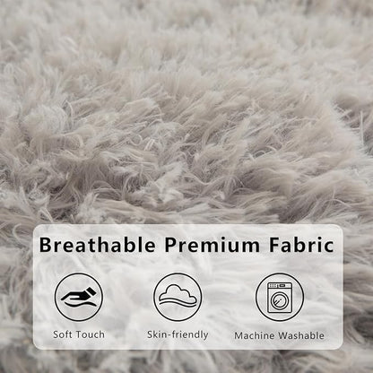 BYBYME Giant Bean Bag Chair, Faux Fur Bean Bag Couch with Filler Large Living Room Bean Bag Chairs for Adults, Big Lazy Sofa Accent Chair with Pocket Floor Chair