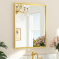 TETOTE Brushed Gold Bathroom Mirror 24" x 30" Brushed Gold Brass Rectangle Beveled Framed Bathroom Vanity Mirror for Over Sink, Tempered Glass, Modern Farmhouse Bedroom, Entryway, Living Room