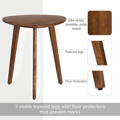 MH London Side Table - Wandsworth Wooden End Table - Exclusively Designed Hand Crafted Large Tables - Contemporary Triangle End Table for Living Room, Bedroom Bedside Tables and Office, Walnut