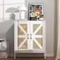 Buffet Cabinet with Storage Sideboard Accent Modern Credenza with Doors & Shelves 32.9" Tall Media Console Mid Century Coffee Bar Table for Living Room Kitchen Dining Room Hallway，White