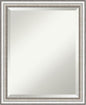 Amanti Art Silver Bathroom Mirror for Over Sink, 23x19 Salon Silver Narrow Rectangle Vanity Mirror, Small Traditional Frame, Hangs Horizonally and Vertically, Bathroom Wall Decor, Beveled Edge