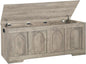 DINZI LVJ Storage Chest, 47.2”Wooden Storage Box with 2 Safety Hinges, Entryway Shoe Bench with Flip-Top, Large Trunk for Living Room, Bedroom, Easy Assembly, Gray Wash