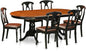 East West Furniture PLKE7-BCH-LC 7 Piece Dining Table Set Consist of an Oval Dinner Table with Butterfly Leaf and 6 Faux Leather Dining Room Chairs, 42x78 Inch, Black & Cherry