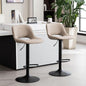YOUNIKE Bar Stools Set of 2 Compact Modern Swivel Barstools, Adjustable Counter Height Bar Stools Faux Leather Upholstered Bar Chairs with Back for Kitchen Island, Khaki