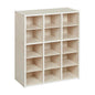 ECR4Kids Streamline 15 Cubby Tray Storage Cabinet, 5x3, Classroom Furniture, White Wash