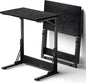Tatub 24" Folding C Shaped End Table Set of 2, Small Sofa Side Laptop Desk, Couch TV Tray Table for Living Room, Bedroom, Black