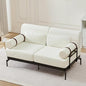 Modern Loveseat Sofa 59" Sofa Couch 2-Seater Sofa with Flexible USB Ports, Unique Cylindrical Armrests for Living Room, Beige