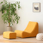 N&V Bean Bag Chair Single Seated Foam Sofa Armless Floor Sofa with High Density Foam Removable and Machine Washable Cover (Burnt Yellow, Large, No Stripes)