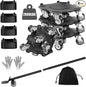 Upgraded Furniture Dolly Movers 5 Wheel Heavy Duty 3000LBS Capacity Carbon Steel Panel 360° Rotating Casters Furniture Slider for Sofa Refrigerator Piano (Black, 6in)