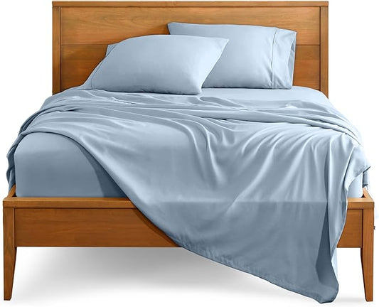 Bare Home Twin Sheet Set - 1800 Ultra-Soft Microfiber Twin Bed Sheets - Double Brushed - Deep Pockets - Easy Fit - Extra Soft - 3 Piece Set - Bedding Sheets & Pillowcases (Twin, Dusty Blue)