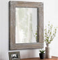 Wall Mirror Rustic Wooden Frame Rectangle Mirror Vintage Hanging Mirror for Bedroom Bathroom Living Room Farmhouse Wall Decor Large 26" x 18"