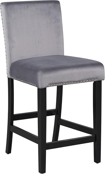 5 Pieces Dining Table Set with 35" Rectangle Faux Marble Top Table,Living Room Furniture W/ 4 Velvet-Upholstered Chairs,for Restaurant,Home Bistro,Gray