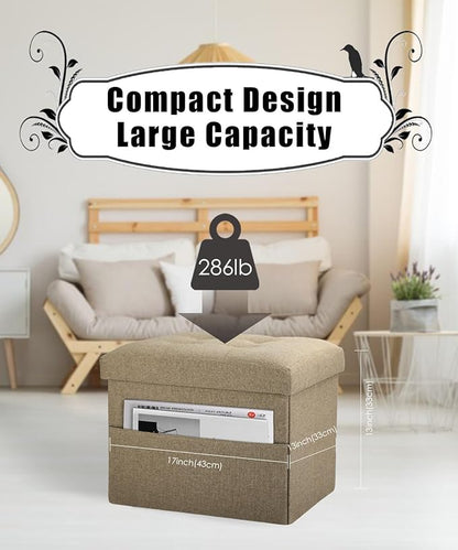 Ottoman Storage Ottoman Foot Rest Stool Foldable Bench with Storage Student Dormitory Bedroom and Entryway Storage 17 X 13 X 13