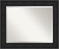 Amanti Art Black Bathroom Mirror for Over Sink, 29x35 Luxe Black Rectangle Vanity Mirror, Large Traditional Frame, Hangs Horizonally and Vertically, Bathroom Wall Decor, Beveled Edge