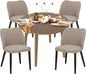 COLAMY 5-Piece Extendable Dining Table Set for 4, 36" Kitchen Round Wood Table with 4 Wooden Dining Room Chairs,Light Brown/Camel