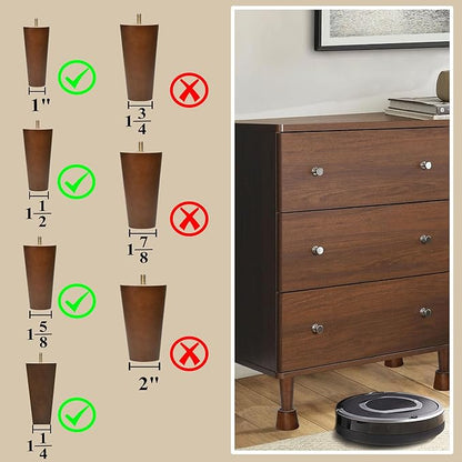 Sopicoz Wooden Furniture Risers 2 Inch Tapered Bed Risers Set of 6, Heavy Duty Wood Bed Lifts Risers for Table, Sofa, Couch, Desk, Dresser