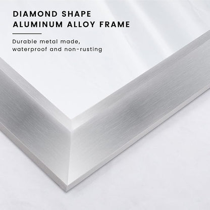 Amorho 40x32 Inch Bathroom Mirror Silver, Thick Metal Framed Wall Mirrors for Over Sink, Brushed Nickel Mirror Perfect for Bedroom, Living Room, Entryway, Rectangle (Horizontal/Vertical).