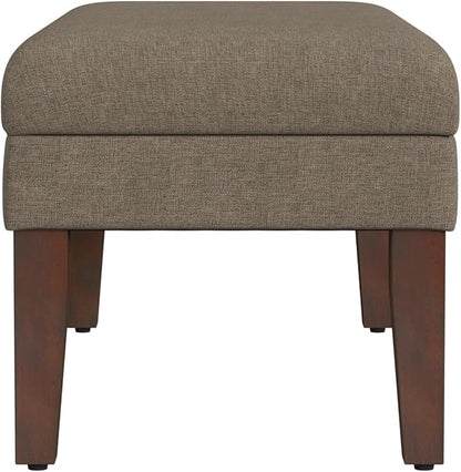 HomePop Home Decor | Upholstered Decorative Storage Ottoman Bench | Ottoman Bench with Storage for Living Room & Bedroom | Decorative Home Furniture, Textured Brown