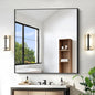 KOCUUY Black Square Mirror, 42"x42" Bathroom Mirrors for Over Sink, Large Black Wall Mounted Mirror, Metal Framed Mirror for Wall, Vanity Mirror for Bathroom Living Room Bedroom Dining Room
