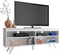 Madesa TV Stand Entertainment Center with 4 Shelves and Cable Management for 55, 65 Inch TV Media Storage Gaming Media Console Living Room and Bedroom Modern Wooden Television - White
