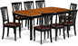 East West Furniture DOAV9-BCH-LC 9 Piece Dining Room Table Set Includes a Rectangle Wooden Table with Butterfly Leaf and 8 Faux Leather Kitchen Dining Chairs, 42x78 Inch, Black & Cherry