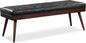 POLY & BARK Napa Luca Leather Bench, Onyx Black