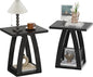 End Tables Living Room, Side Table Beside Sofa, Nightstand for Bedroom, Couch Side Table with Shelf, Modern End Table for Living Room, Black End Table Set of 2