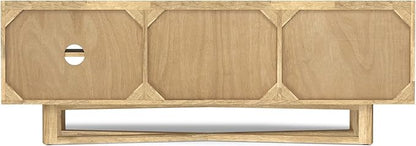 SIMPLIHOME Harrow Solid Mango Wood 60 inch Wide Contemporary Modern TV Media Stand in Natural for TVs up to 65 inches for The Living Room and Entertainment Center