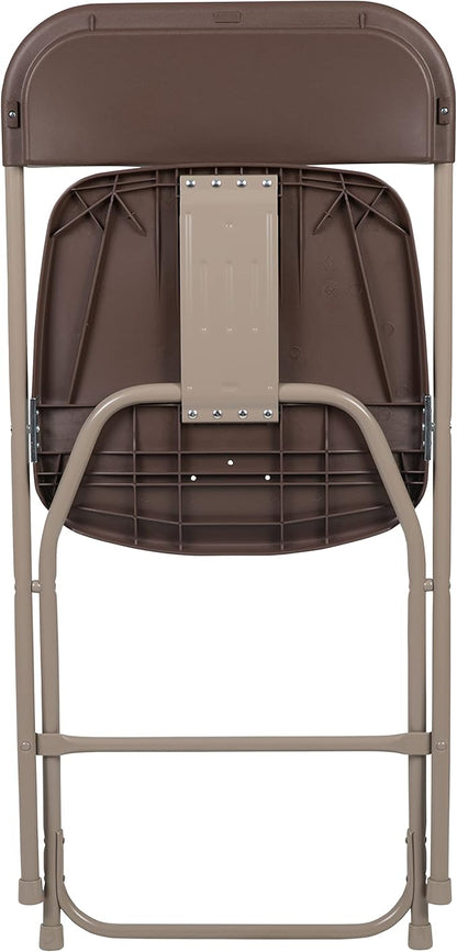Flash Furniture Hercules Series Plastic Folding Chair - Brown - 20 Pack 650LB Weight Capacity Comfortable Event Chair-Lightweight Folding Chair