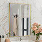 Brushed Gold Mirror, 24x32 Inch Aluminum Framed Rectangle Mirror, Anti-Rust, Tempered Glass, Square Corner Wall Mirror for Over Sink, Vanity, Bedroom, Entryway, Horizontal/Vertical