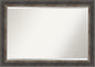 Amanti Art Brown Wall Mirror 29x41 Bark Rustic Char Rectangle Bathroom Mirror for Wall Decor Living Room, Large Rustic Farmhouse Frame, Hangs Horizonally and Vertically, Bathroom Decor, Beveled Edge
