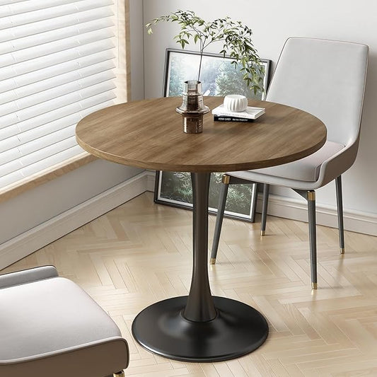 Wood Round Table Modern Dining Table Tulip Round Kitchen Table Wooden Mid Century Coffee Table for Living Room 31.5 inch